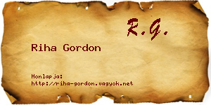 Riha Gordon névjegykártya